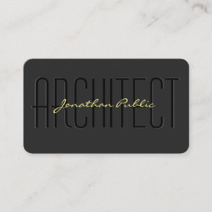 Architect Affärskort Script Black & Guld Luxe Visitkort