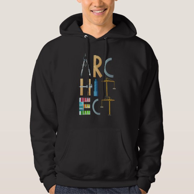 Architect Back To School Architecture Students Men Hoodie (Framsida)