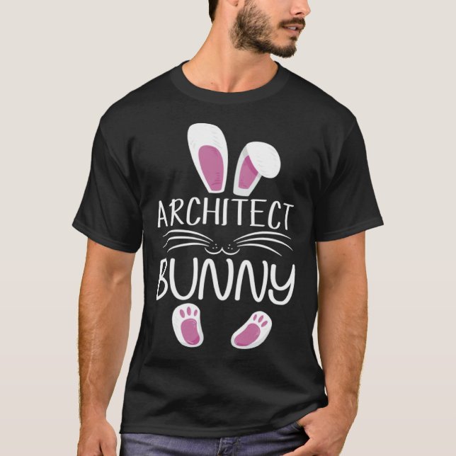Architect Bunny Cute Matching Family Easter Day T Shirt (Framsida)