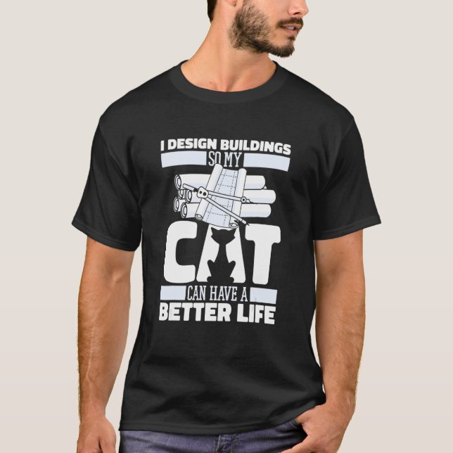 Architect Cat Buildings Civil   House Architecture T Shirt (Framsida)