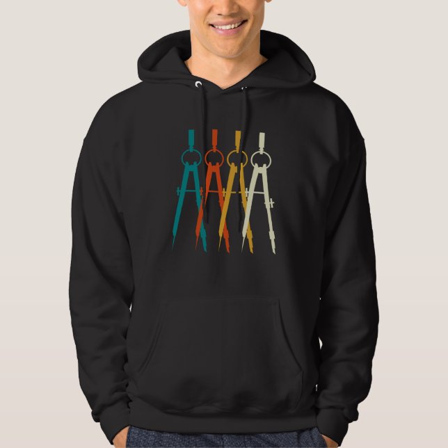 Architect Compass Construction Blueprint Plan Arch Hoodie (Framsida)