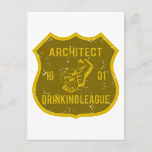 Architect Drinking League Vykort