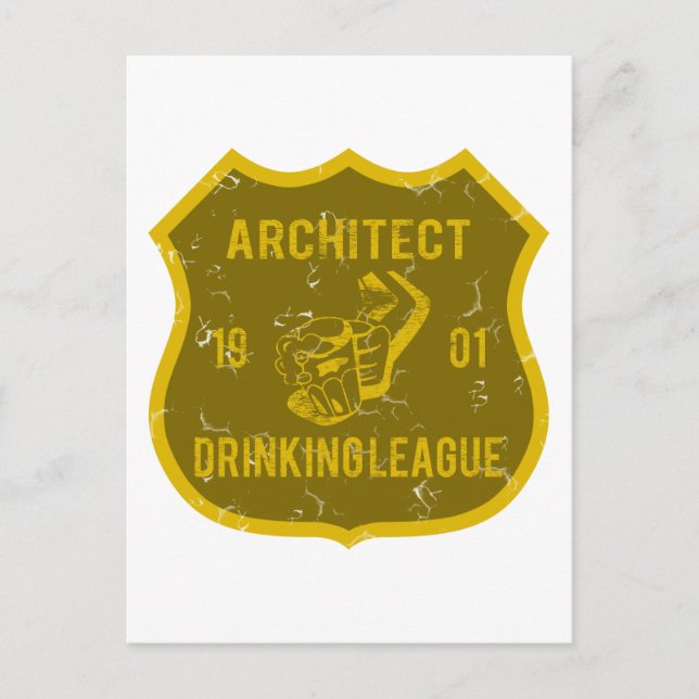 Architect Drinking League Vykort (Framsida)