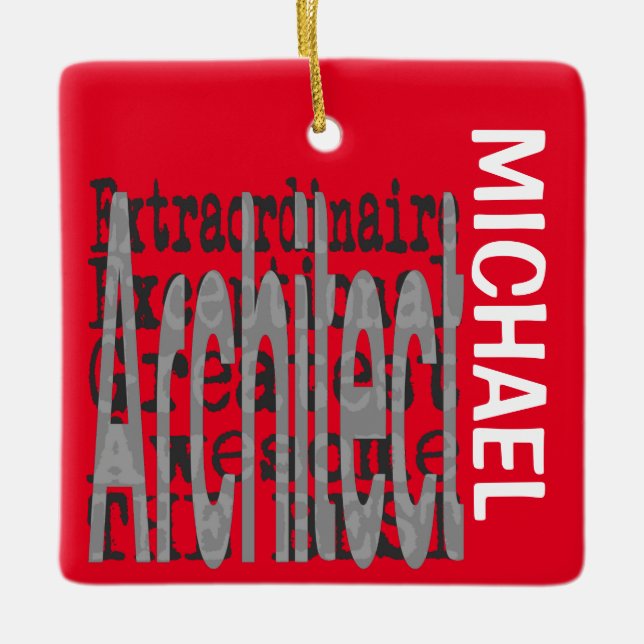 Architect Extraordinaire-ANPASSNINGSBAR Julgransprydnad Keramik (Framsida)