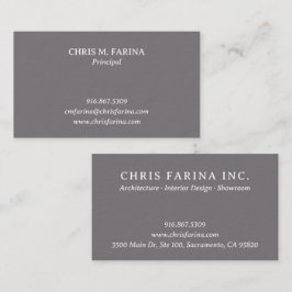 Architect Firm Business Card in Fossil Gray Visitkort