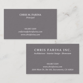 Architect Firm Business Card in Fossil Gray Visitkort
