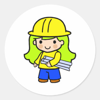 Architect Girl 2 Runt Klistermärke