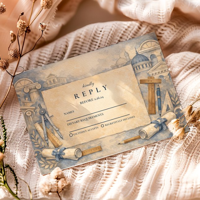 Architect Graduation Blueprint Design OSA Kort (Skapare uppladdad)