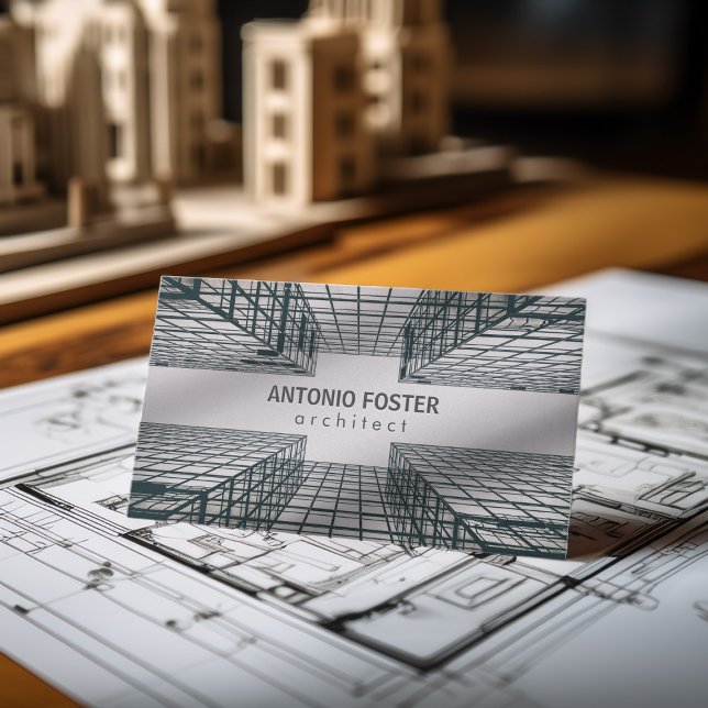 Architect Insida Designer Byggnad Himlar Skyline Visitkort (Skapare uppladdad)