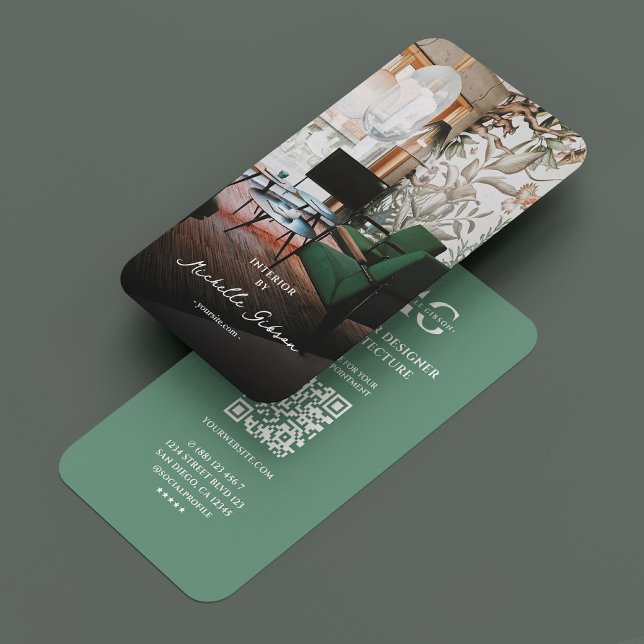 Architect Insida Designer Consultant Modern Teal Visitkort (Architect Interior Designer Consultant Modern Teal Business Card
)