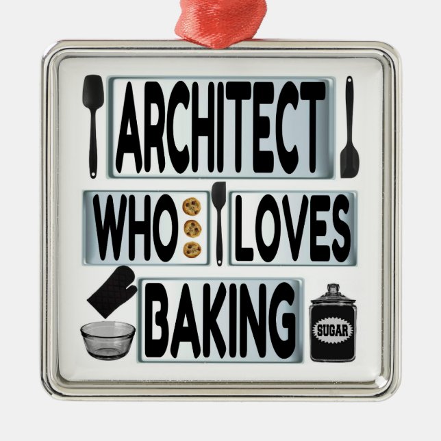 Architect Kärlek Baking Julgransprydnad Metall (Framsidan)