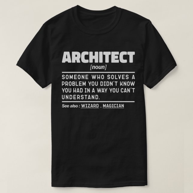Architect Noun Definition Construction Funny Pappa T Shirt (Design framsida)