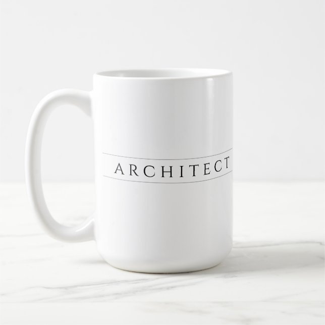 ARCHITECT Tall White Ceramic Mugg / Black (Vänster)