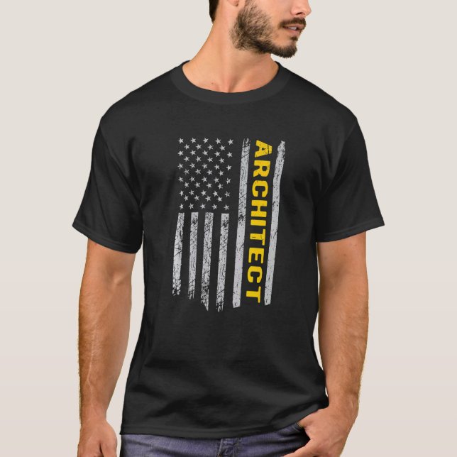 Architect US Flag  For An Architect  Architecture T Shirt (Framsida)