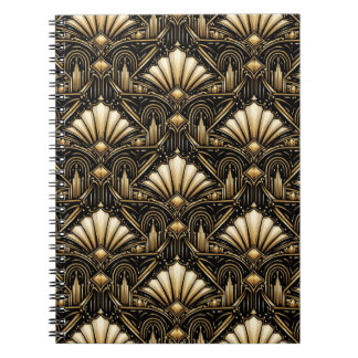 Architectural Art Deco | Classic Black Gold Anteckningsbok