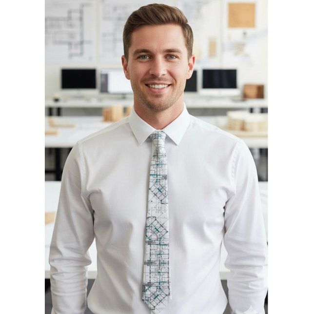 Architectural Blueprint Pattern Men's Neck Tie Slips (Skapare uppladdad)