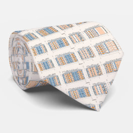 Architectural Blueprint Pattern Men's Neck Tie Slips