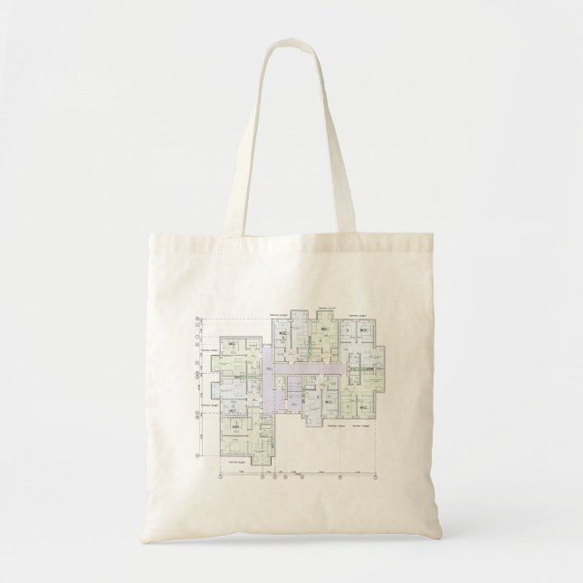 Architectural Blueprint Tote Bag  Tygkasse (Framsidan)
