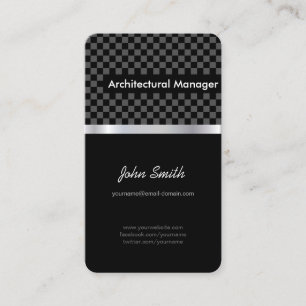 Architectural Manager - Elegant Black Checkered Visitkort