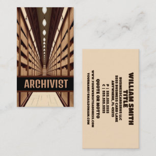 Archive Librarian Archivist Visitkort