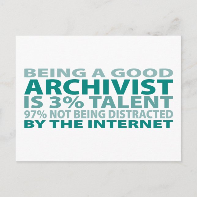 Archivist 3% Talent Vykort (Framsida)