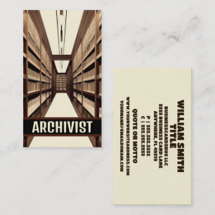 Archivist Archive Librarian Visitkort