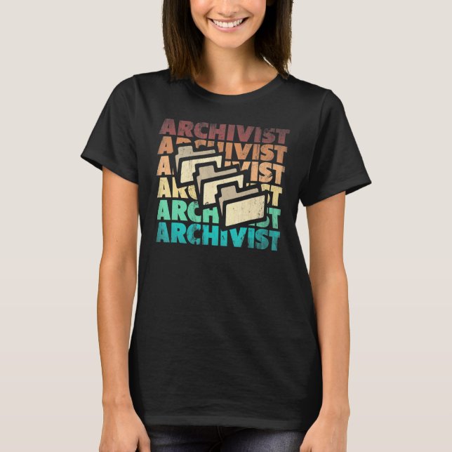 Archivist Bibliotek Technician Archivist Silhouett T Shirt (Framsida)