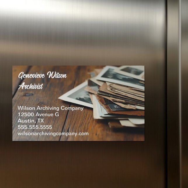 Archivist Company Vintage Photographs Archival Magnetiska Visitkort (Skapare uppladdad)