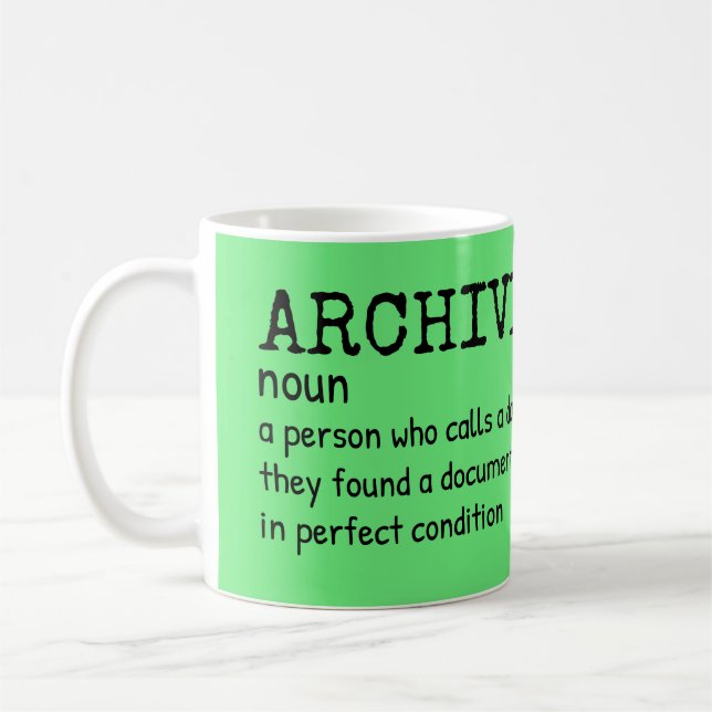 Archivist Definition Mugg - History Älskare Gift (Vänster)