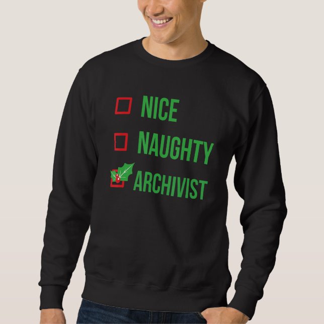 Archivist Funny Pajama jul Lång Ärmad Tröja (Framsida)