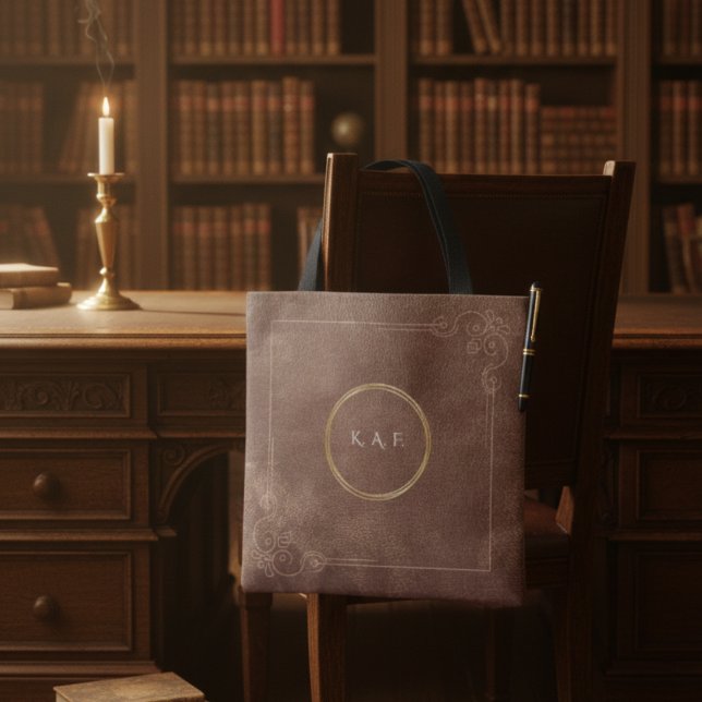 Archivist’s Vault Leather Texture Aesthetic Tote Tygkasse (Skapare uppladdad)