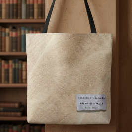 Archivist’s Vault: Linen-Look Personalized Tote Tygkasse