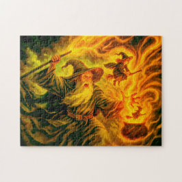 Archmage creating witches in oil painting pussel