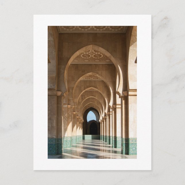 Archway at Hassan II Mosque, Casablanca, Marocko Vykort (Framsida)
