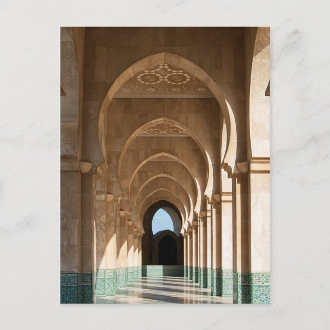 Archway at Hassan II Mosque, Casablanca, Marocko Vykort (Framsida)