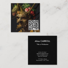 Arcimboldo - fyra säsong i ett huvud - QR-kod Fyrkantigt Visitkort