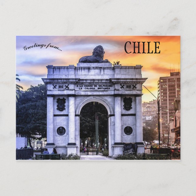 Arco Británico i Valparaiso Chile vykort (Framsida)