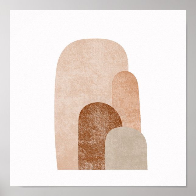 Arcs Simple Boho Teckning Boho Chic Aesthetic Bohe Poster (Framsidan)