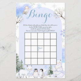 ARCTIC ANIMAL Snöflingor Baby Shower Bingo