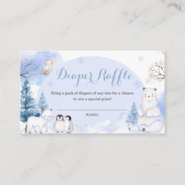 ARCTIC ANIMAL Snöflingor Baby Shower Raffle Tilläggskort