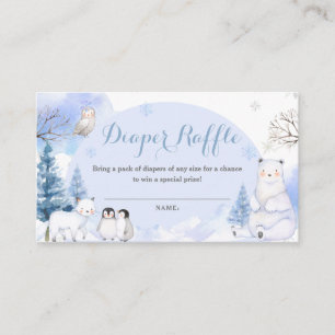 ARCTIC ANIMAL Snöflingor Baby Shower Raffle Tilläggskort