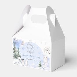 ARCTIC ANIMAL Snöflingor Träd Baby Shower Gift Presentaskar