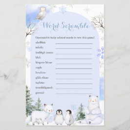 ARCTIC ANIMAL Snöflingor Träd Ord Scramble