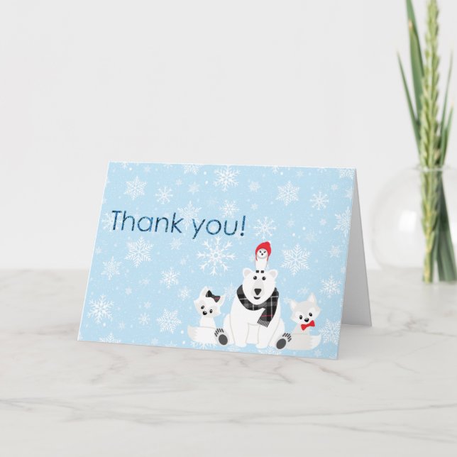 Arctic Animals Thank You Card Helgkort (Framsida)