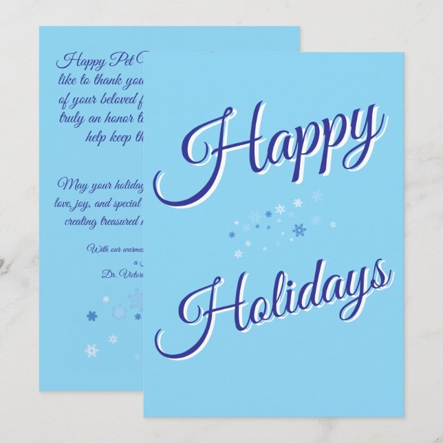 Arctic Blue Business Holiday Client Appreciation   Julkort (Fram/baksida)