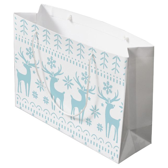 Arctic Blue Folk Art Winter Theme (Baksidan Vinklad)