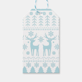 Arctic Blue Folk Art Winter Theme Presentetikett