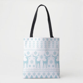 Arctic Blue Folk Art Winter Theme Tygkasse