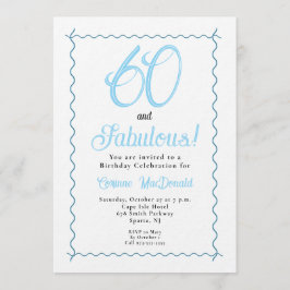 Arctic Blue Sixty and Fabulous 60th Birthday Party Inbjudningar