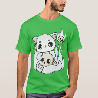 Arctic Fo Leikar Med Kawaii Halloweenoy För Skräck T Shirt
